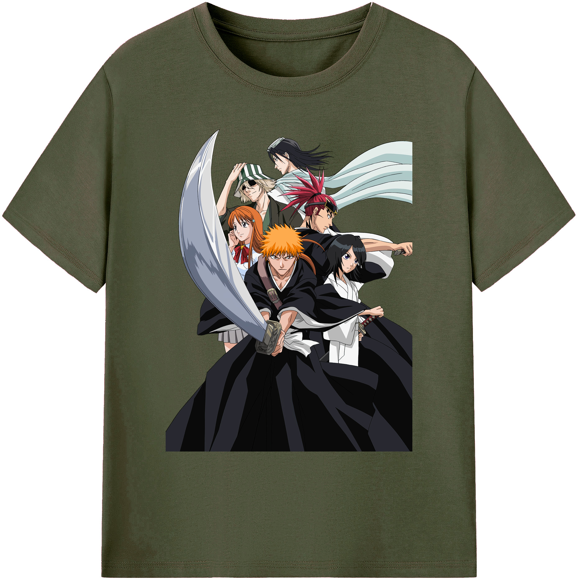 （画像用） ブリーチ 黒崎一護（くろさき いちご）BLEACH Kurosaki Ichigo 綿100％ メンズ半袖Tシャツ｜肌触りやわらか＆通気性